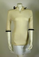 Lot 233 - A Chanel white cashmere and wool ribbed slim fit top
