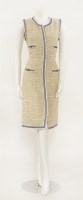 Lot 244 - A Chanel taupe wool tweed shirt dress
