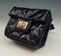 Lot 405 - A Chanel navy quilted patent flap waist bum/belt bag