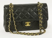 Lot 410 - A Chanel 2.55 black classic lambskin leather double flap bag