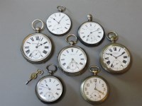 Lot 35 - Five silver mounted pocket watches