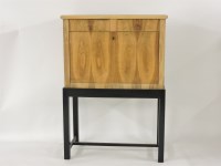 Lot 411 - A stripped pine and walnut escritoire on stand