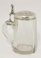 Lot 9 - A Continental silver-mounted glass tankard