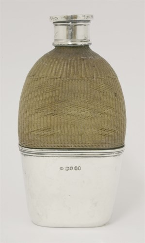 Lot 88 - A William IV silver and glass spirit flask