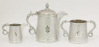 Lot 52 - A Kashmir style silver-plated three-piece coffee set