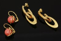 Lot 509 - A pair of gold drop earrings