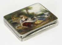 Lot 212 - A Continental silver and enamel lady's compact