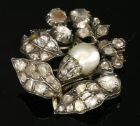 Lot 352 - A Georgian pearl and diamond spray brooch