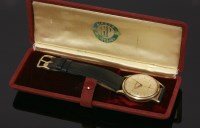 Lot 612 - A gentlemen's 18ct gold Girard Perregaux mechanical strap watch