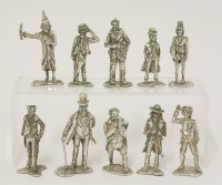 Lot 227 - A collection of ten silver miniatures
