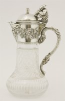 Lot 46 - A novelty silver-plated mounted cut glass claret jug