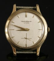 Lot 614 - A gentlemen's 9ct gold Jaeger-LeCoultre automatic strap watch