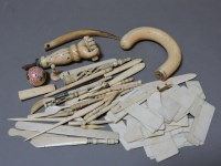 Lot 65 - Carved ivory walking stick handles
