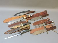 Lot 121 - A collection of eight hunting and fishing knives