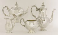 Lot 197 - A Victorian provincial silver four-piece tea and coffee set