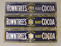 Lot 384 - Three 'Rowntree's Cocoa' enamel tin signs