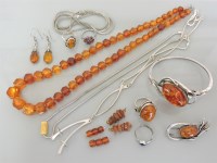 Lot 68 - A quantity of amber and costume jewellery