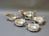 Lot 75 - ##Five silver sauceboats