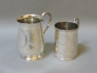 Lot 134 - ##Two small silver christening mugs