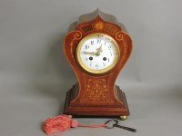 Lot 211 - ##An Edwardian mahogany and satinwood inlaid mantel clock