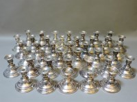 Lot 282 - ##Forty silver plated dwarf candlesticks