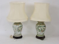 Lot 386 - ##A pair of 18th century style famille verte vases