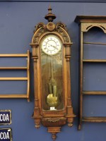 Lot 390 - ##An oak cased Vienna regulator wall clock