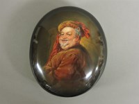 Lot 164 - An oval Polish lacquer box