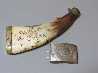 Lot 119 - An American horn powder flask