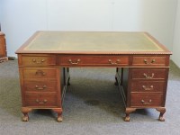 Lot 575 - A mahogany pedestal partner's desk