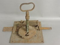 Lot 320 - An old large iron lock and key