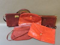 Lot 193 - A collection of red vintage handbags