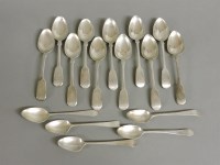 Lot 72 - A set of six Georgian silver fiddle pattern teaspoons