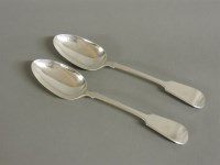 Lot 87 - A pair of silver fiddle pattern serving spoons