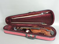 Lot 308 - A violin and two bows