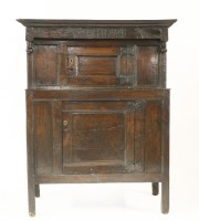 Lot 346 - An oak court cupboard