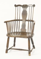 Lot 348 - A Thames Valley elm and fruitwood armchair