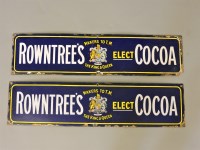 Lot 389 - Two 'Rowntree's Cocoa' enamel tin signs