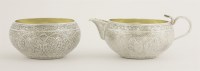 Lot 27 - A 19th century Indian silver cream jug and two-handled sugar bowl