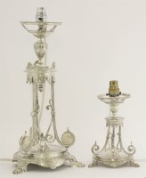 Lot 53 - A silver-plated lamp