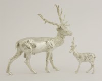Lot 106 - A modern silver model of a stag