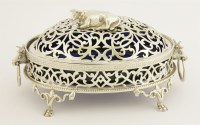 Lot 109 - A Victorian silver two-handled butter dish and cover