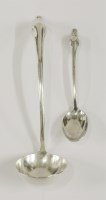 Lot 206 - A silver duck ladle and duck spoon