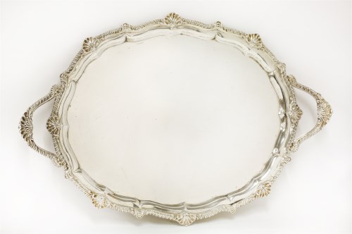 Lot 80 - A large Victorian silver two-handled tray