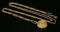 Lot 602 - A 12ct gold Swiss fob watch