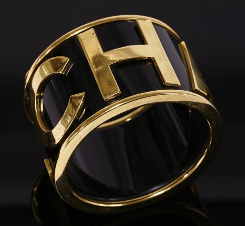 Lot 40 - A Chanel flat section wide bangle