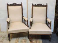 Lot 408 - A pair of Victorian armchairs