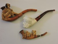 Lot 77 - Three Meerschaum pipes