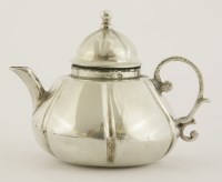 Lot 2 - An 18th century Continental silver miniature teapot