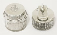 Lot 216 - A George III silver-mounted cut glass travelling inkwell